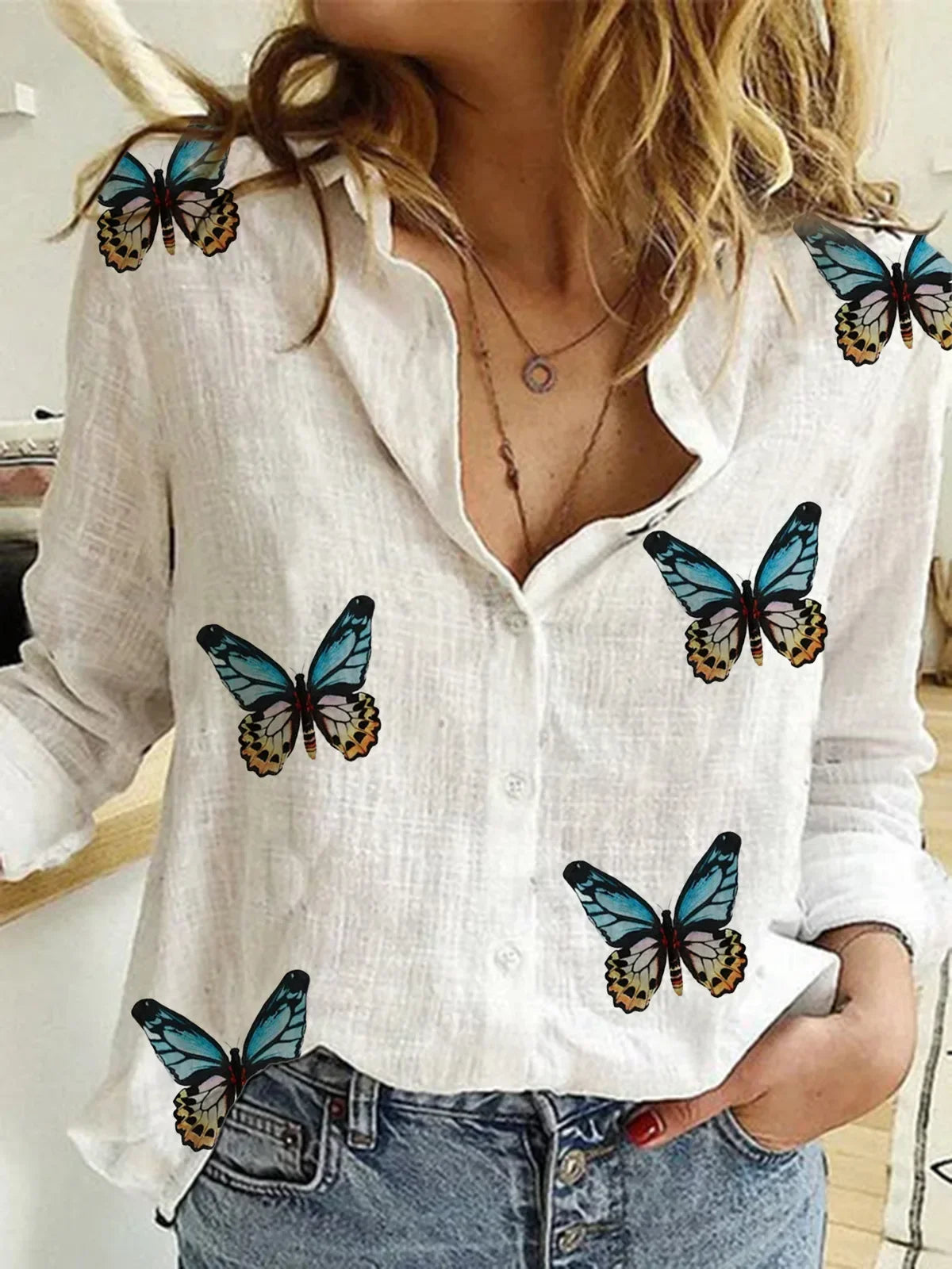 Women’s Spring Autumn Linen Shirt - Jeglowstore