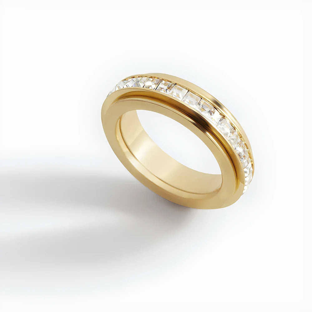 Men’s Stainless Steel Zirconia Spinner Ring - Jeglowstore