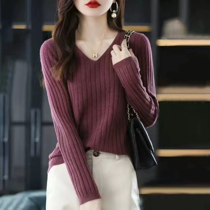 Women’s V-Neck Knit Sweater