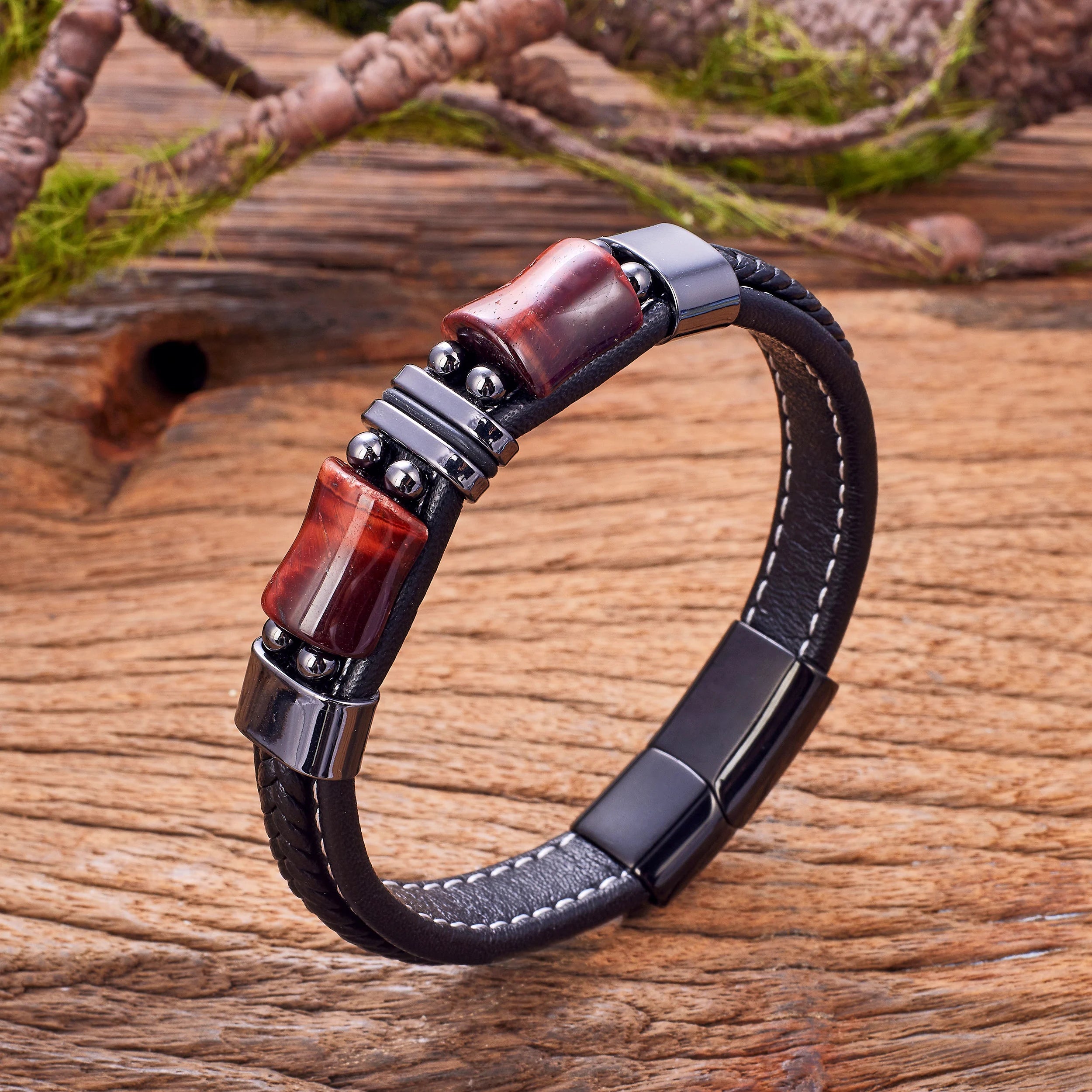 Geometric Tiger Eye Men’s Bracelet - Jeglowstore