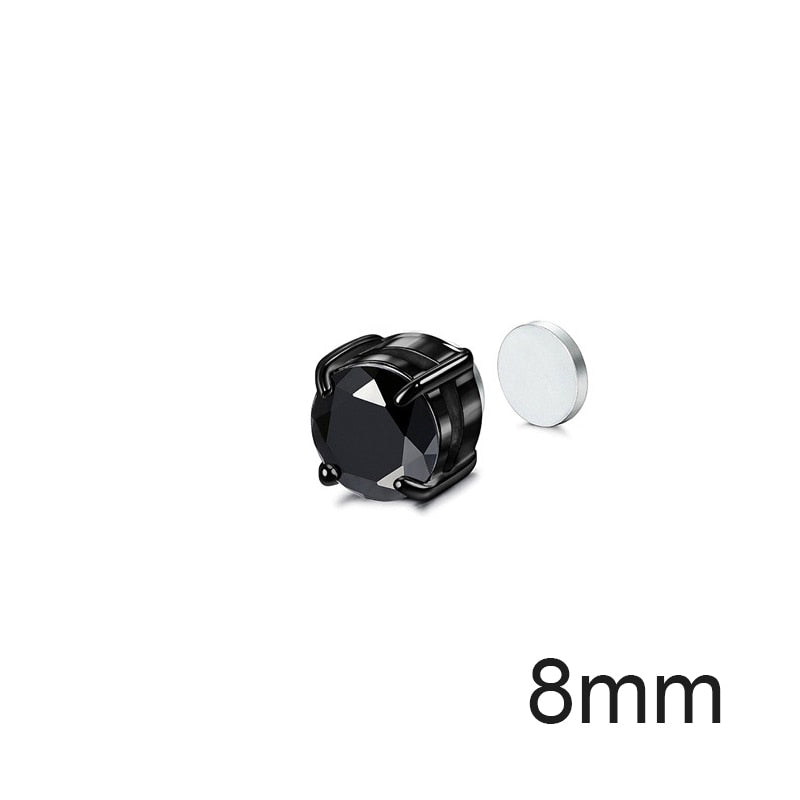 Fashion Magnetic Stud Earring Men Women Shining Magnet Ear Studs Zircon Stone Ear Clip Non-piercing Earrings Jewelry Accessories