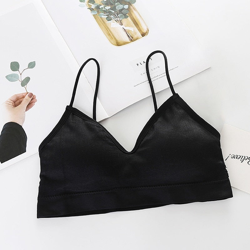 Women Sexy Crop Tops Sports Bra Female Tube Tops Sleeveless Camis Seamless Lingerie Tee Bra Bandeau Crop Top Tanks