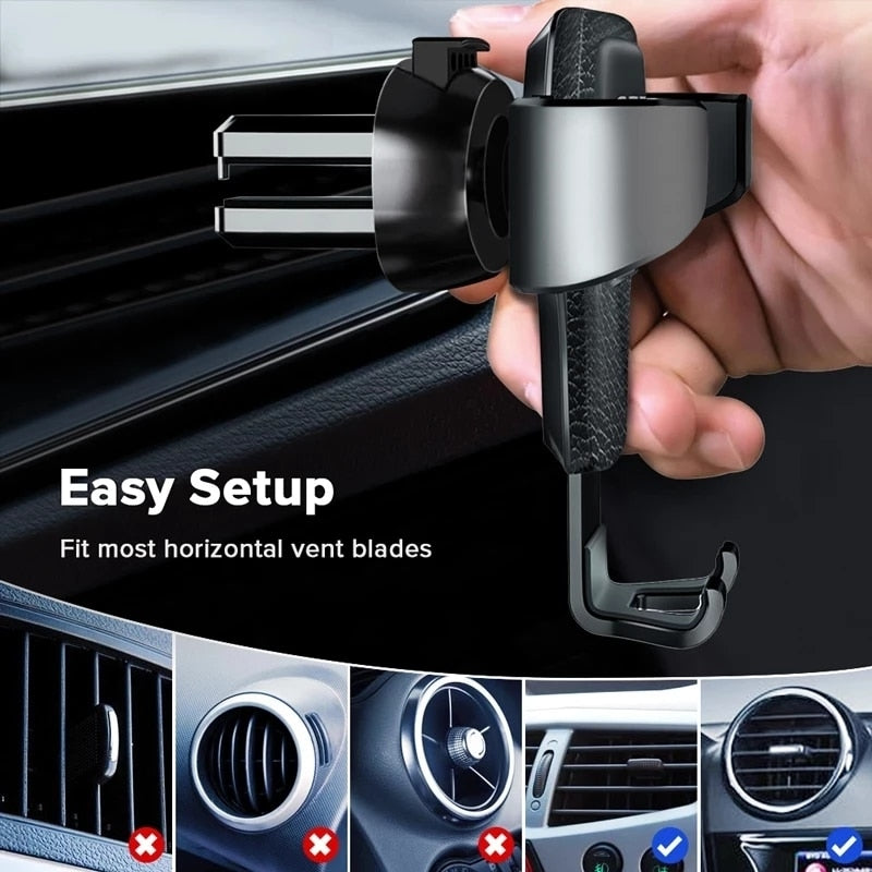 Gravity Car Holder For Phone Air Vent Clip Mount Mobile Cell Stand Smartphone GPS Support For iPhone 13 12 Xiaomi Samsung Phone - Jeglowstore