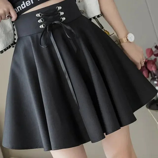 High Waist Flared Mini Skater Skirt - Jeglowstore