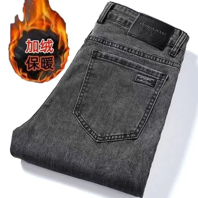 Men’s Warm Fleece Denim Pants - Jeglowstore