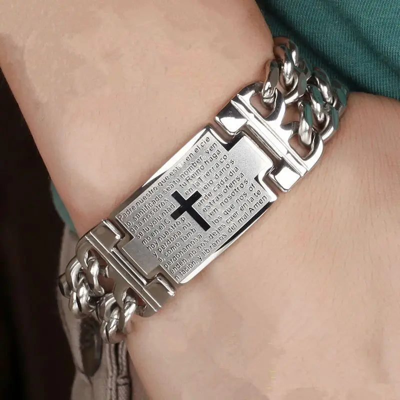 Punk Stainless Steel Cross Bracelet - Jeglowstore