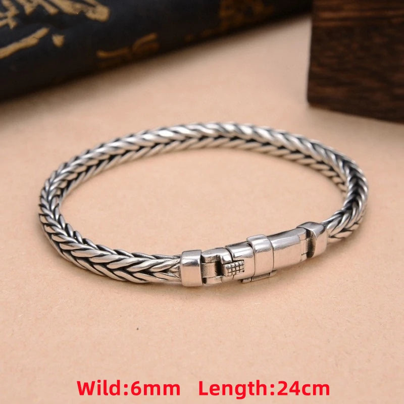 Unisex Woven Sterling Silver Bracelet - Jeglowstore