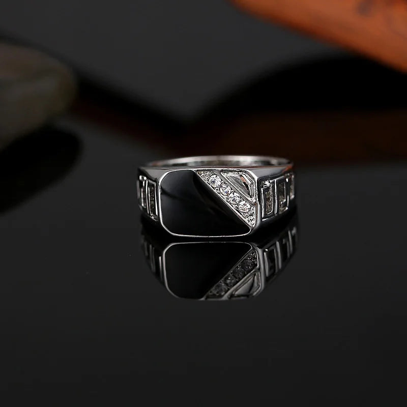 Men’s Square CZ Stainless Steel Ring - Jeglowstore