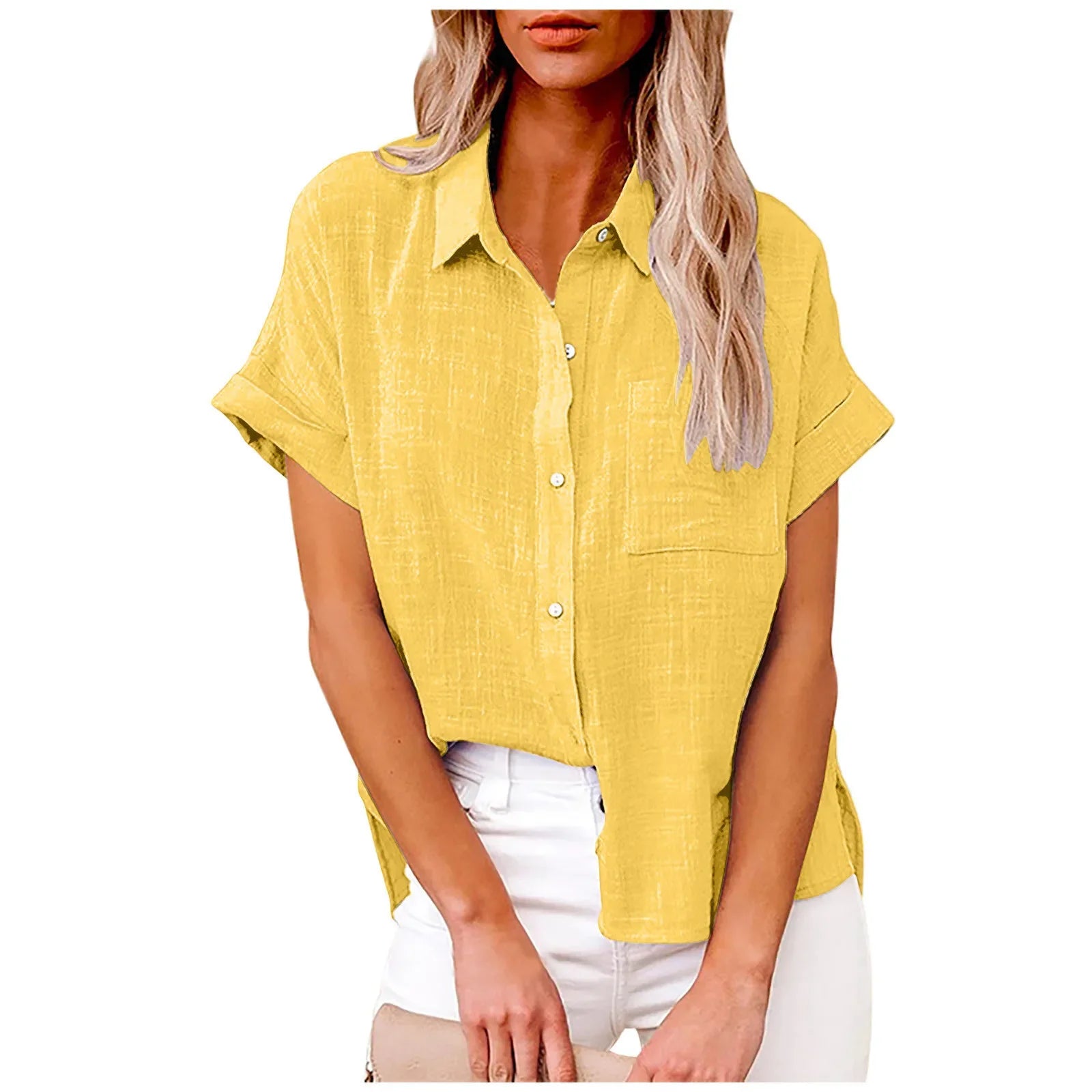 Women’s Short Sleeve Linen Top