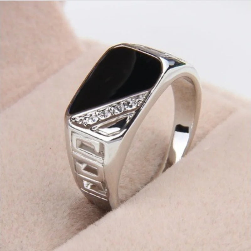 Men’s Square CZ Stainless Steel Ring - Jeglowstore