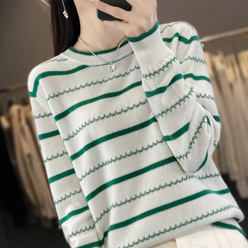 Women’s Two-Color Knit Sweater - Jeglowstore