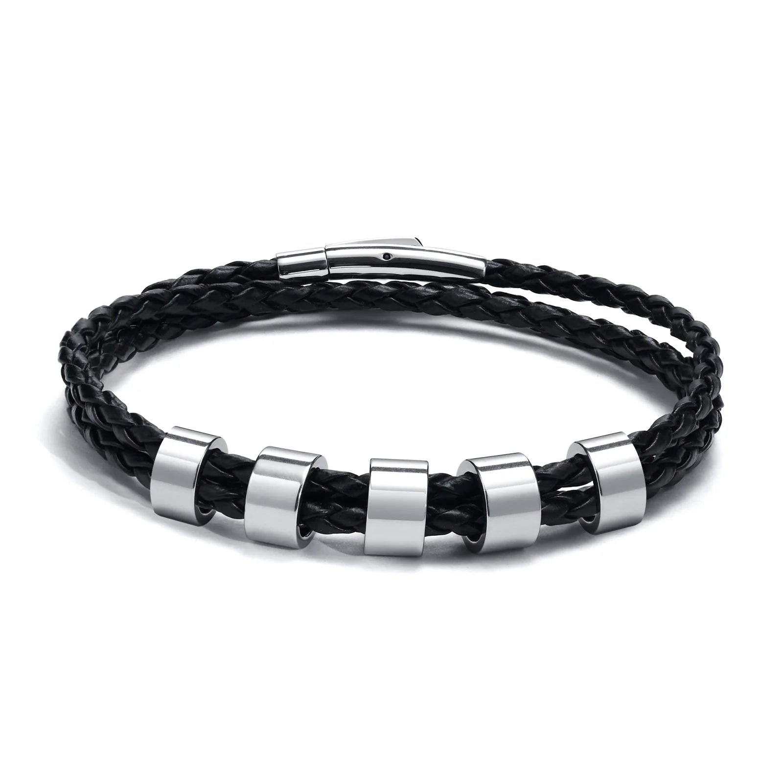 Custom Name Braided Leather Men’s Bracelet - Jeglowstore
