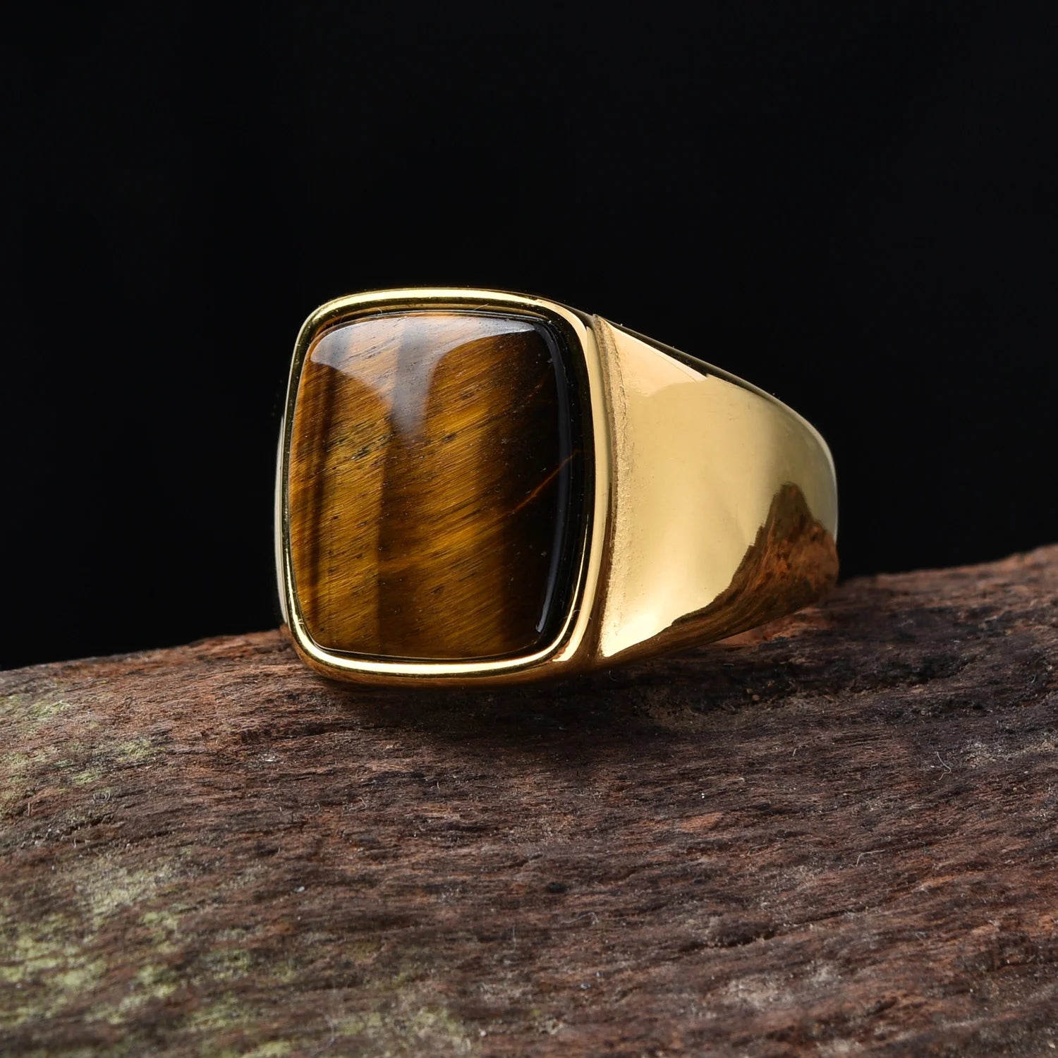 Unisex Stainless Steel Gemstone Ring - Jeglowstore