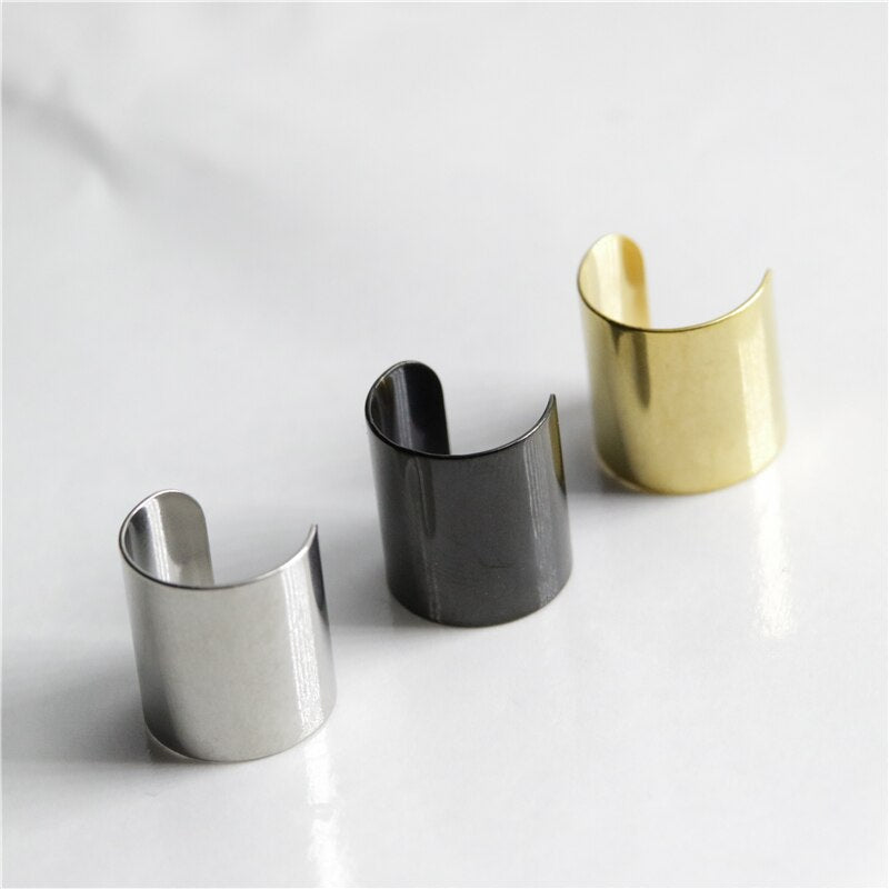 UVW003 2pc Stainless Steel Earrings Non-Piercing Ear Bone Clip On Earring for Women Fake Ear Cuff Helix Tragus Piercing Jewelry