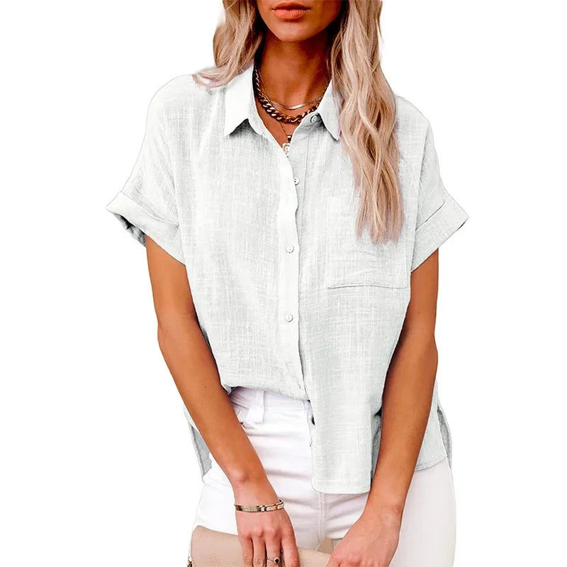 Women’s Short Sleeve Linen Top