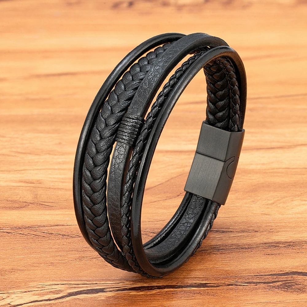 Men’s Party Leather Bracelet Gift - Jeglowstore