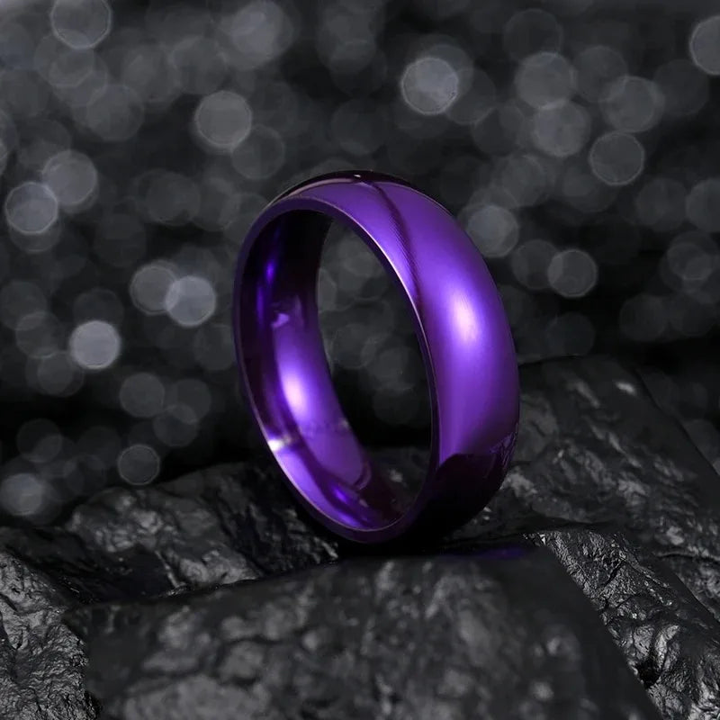 Purple Titanium Steel Promise Ring - Jeglowstore