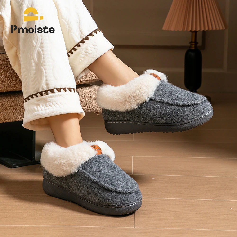 Women Cozy Memory Foam Wedge Bedroom Slippers - Jeglowstore