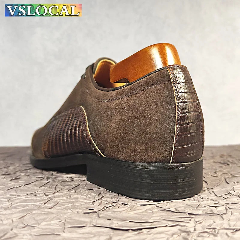 Men’s Leather Cap Toe Oxford Shoes - Jeglowstore