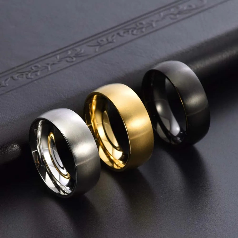 Men’s Brushed Titanium Steel Ring - Jeglowstore