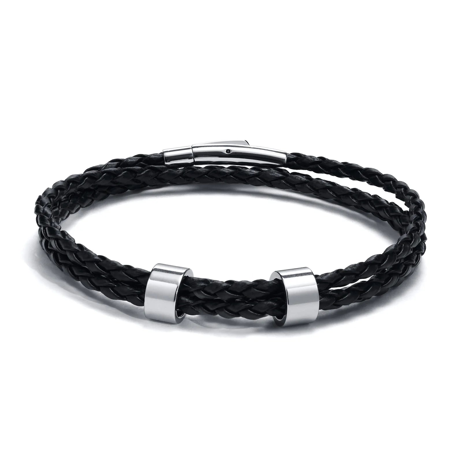 Custom Name Braided Leather Men’s Bracelet - Jeglowstore