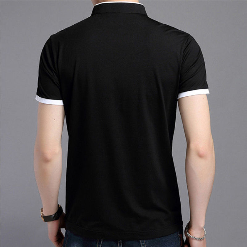 Casual Short Sleeve T Shirts Half Buttons Stand Collar Comfy Pullovers