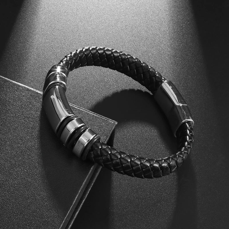 Business Style Leather Men’s Bracelet - Jeglowstore