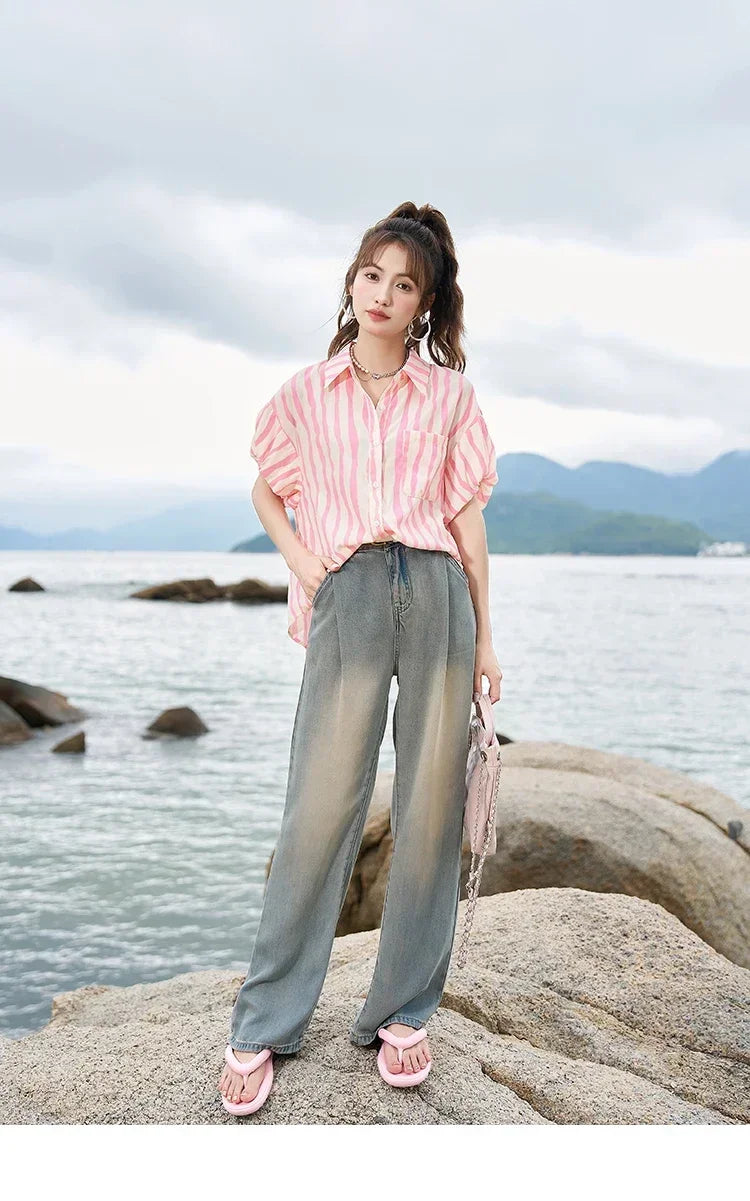 Women’s Office Striped Polo Shirt - Jeglowstore