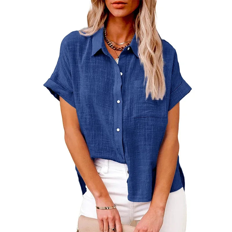Women’s Short Sleeve Linen Top