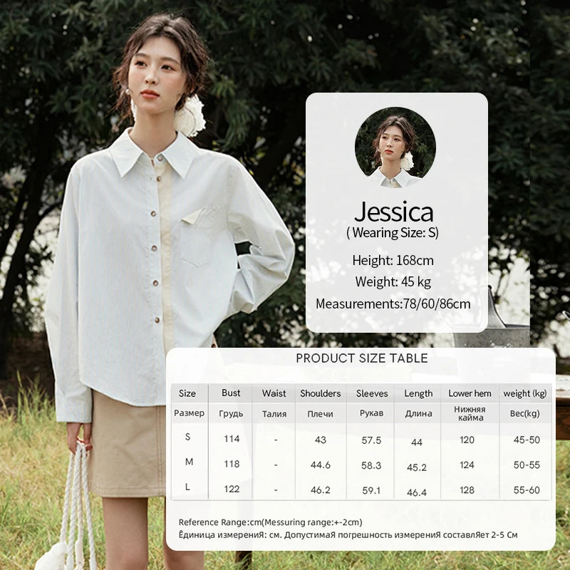 Women’s Contrast Placket Stripe Shirt - Jeglowstore