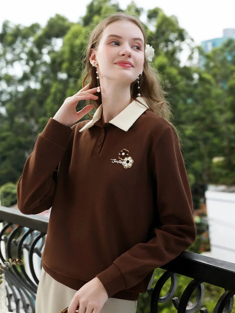 Women’s Embroidered Velvet Pullover - Jeglowstore