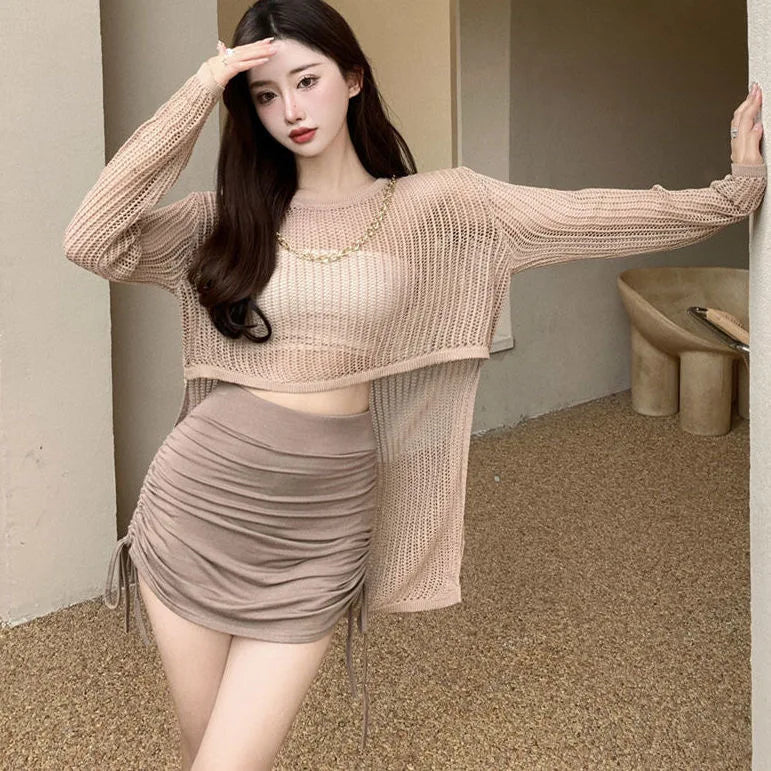 High Waist Drawstring Mini Skirt - Jeglowstore