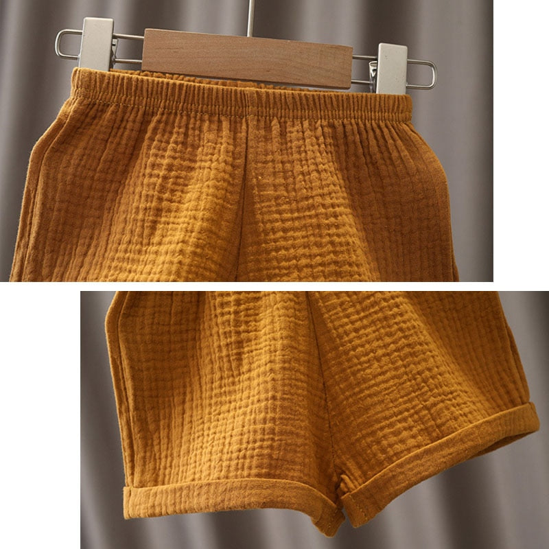 Baby Kids Girls Clothes Short Sets Summer Toddler Boy Cotton T-shirt+Shorts Linen Children Clothing Outfits Suits for 1- 6 Years