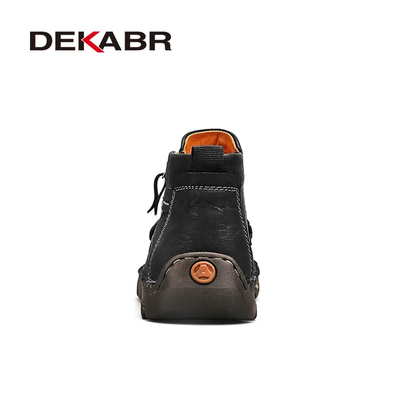 Men’s Fur-Lined Leather Ankle Boots - Jeglowstore