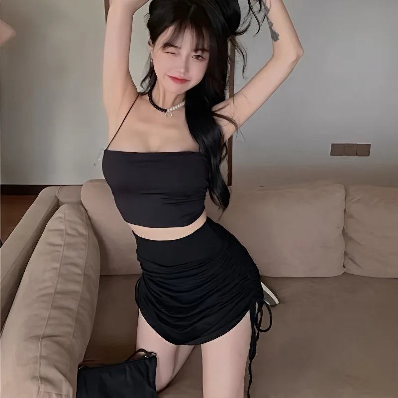 High Waist Drawstring Mini Skirt - Jeglowstore