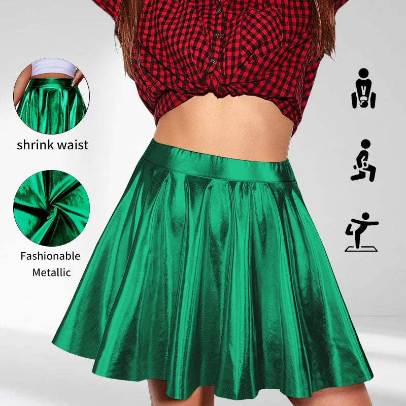 Faux Leather High Waist Yoga Skirt