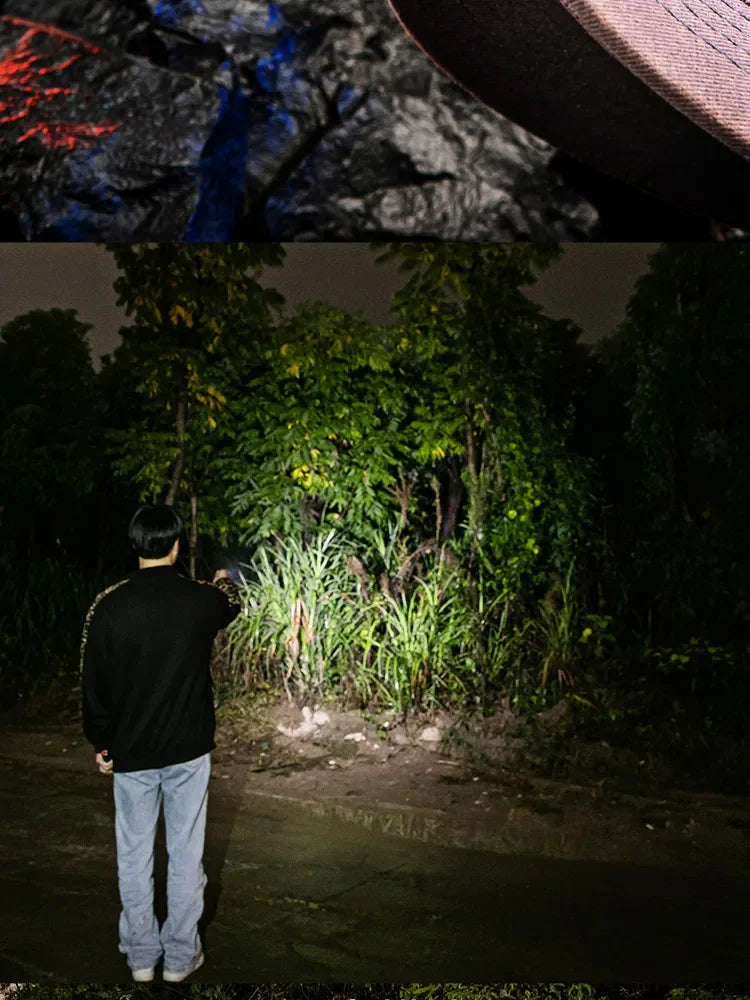 5000 MAH Powerful LED Flashlight Rechargeable Lamp Side Light Waterproof Handheld Torch Outdoor Camping Hiking