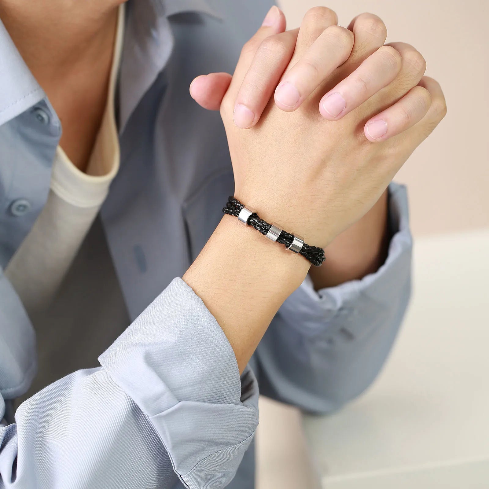 Custom Name Braided Leather Men’s Bracelet - Jeglowstore