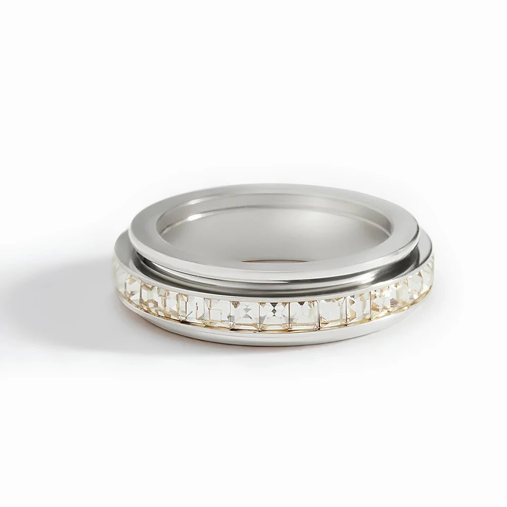 Men’s Stainless Steel Zirconia Spinner Ring - Jeglowstore