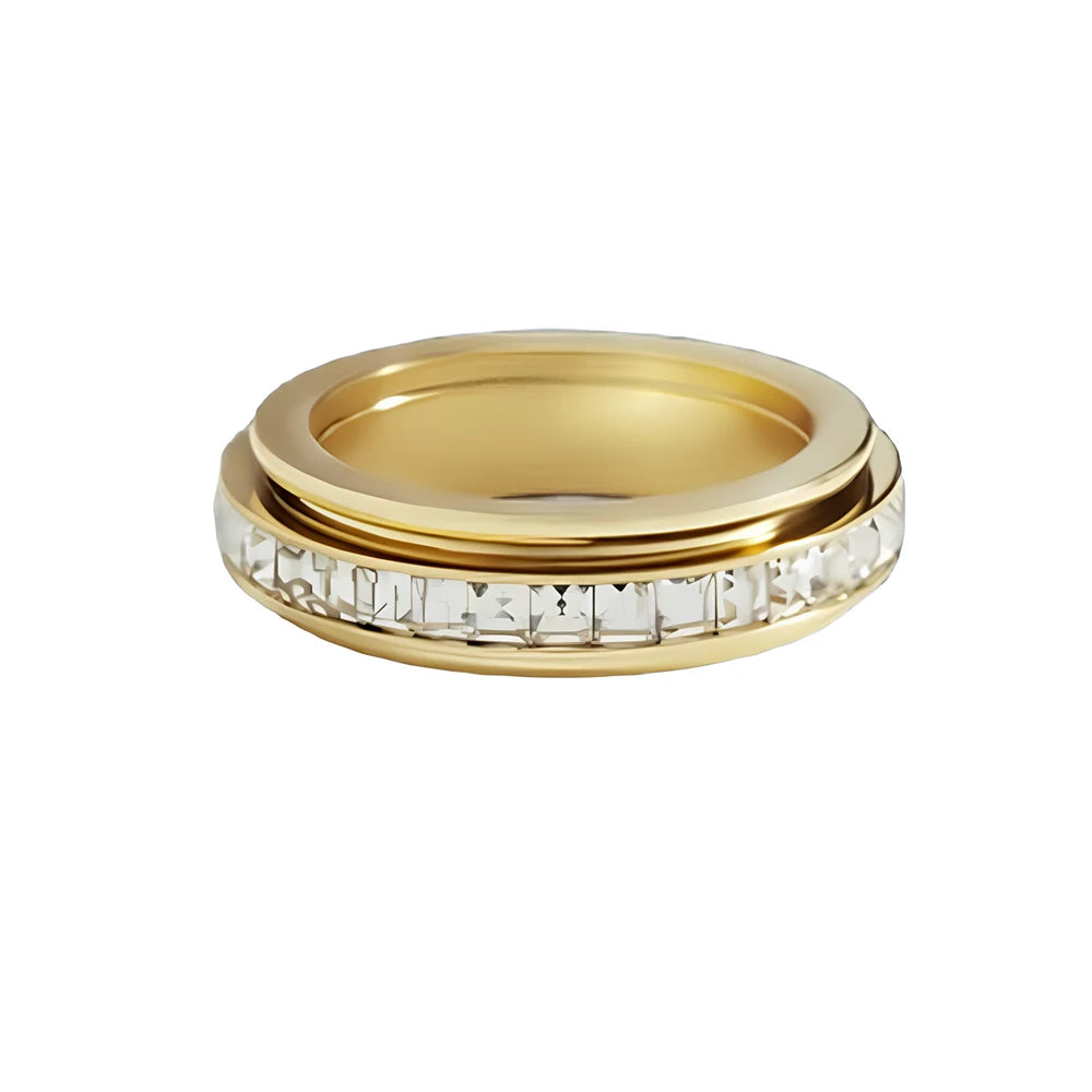 Men’s Stainless Steel Zirconia Spinner Ring - Jeglowstore