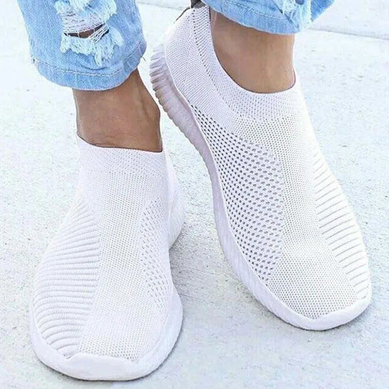 Women’s White Slip-On Casual Sneakers - Jeglowstore