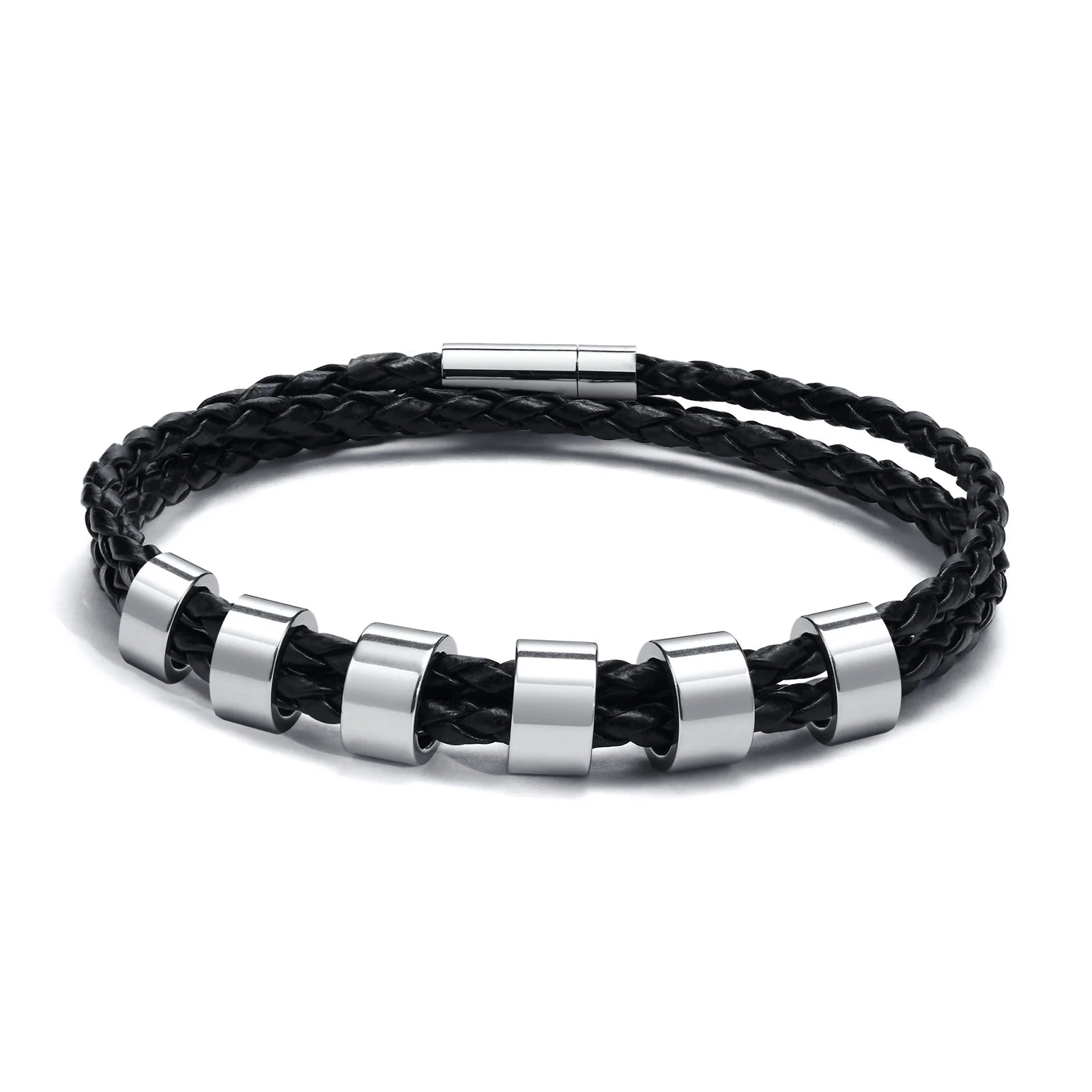 Custom Name Braided Leather Men’s Bracelet - Jeglowstore