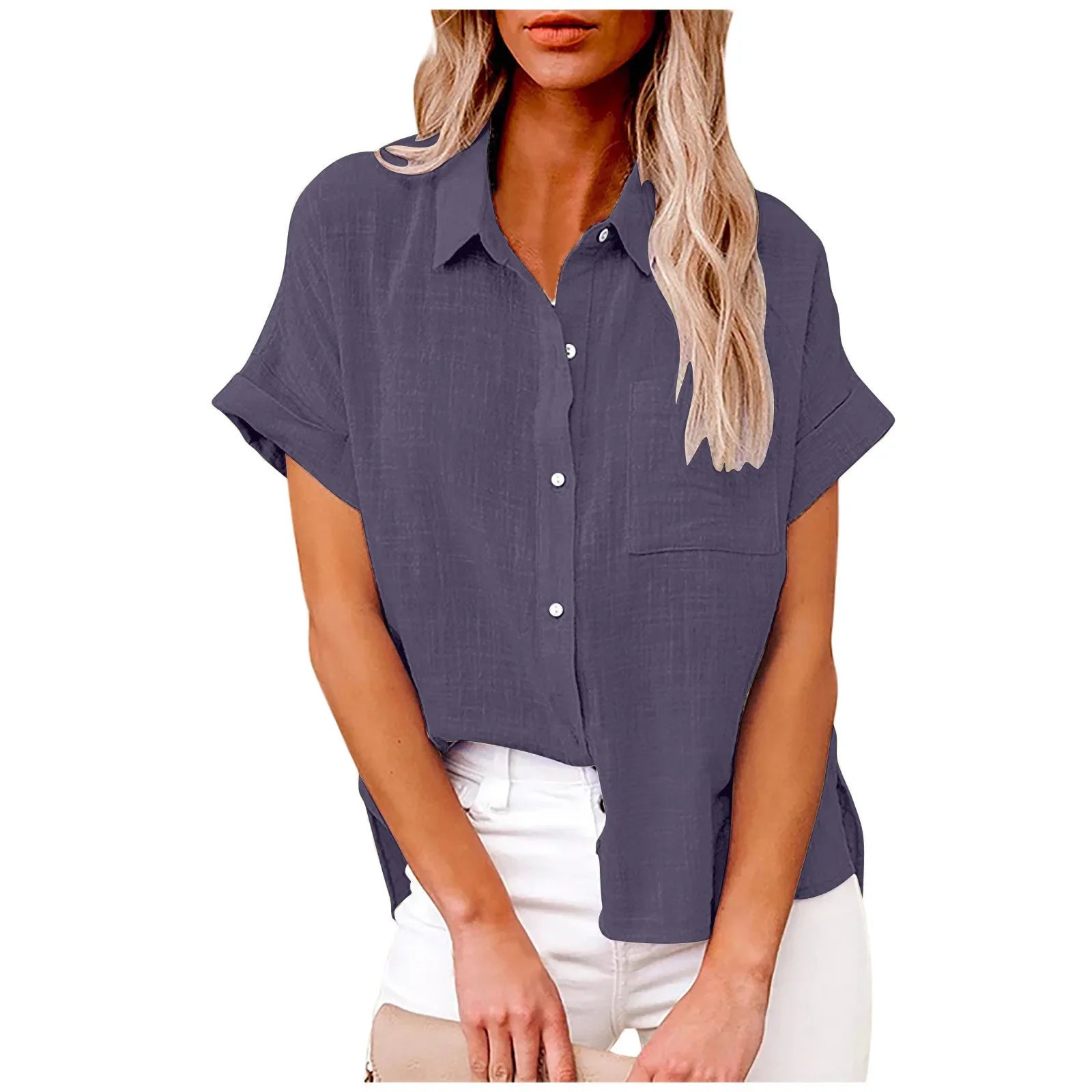 Women’s Short Sleeve Linen Top