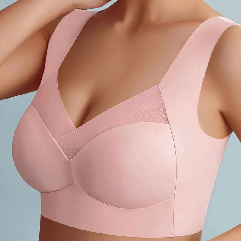 Seamless Bra Underwear for Women Sexy Push Up Anti-Sagging No Steel Ring Thin Beauty Vest Sports Running Shockproof Bra