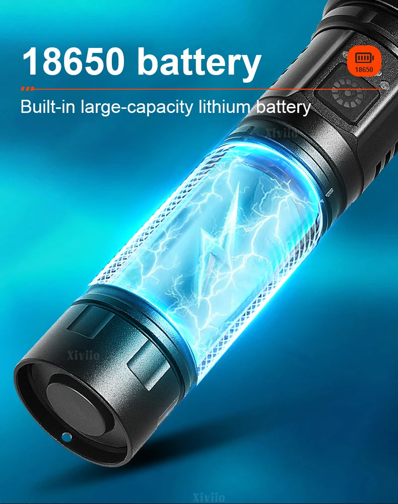 2025 NEW Ultra Bright LED Flashlight 85000000LM Strong Light Tactical Torch Rechargeable Portable Lamp Outdoor Camping Lantern