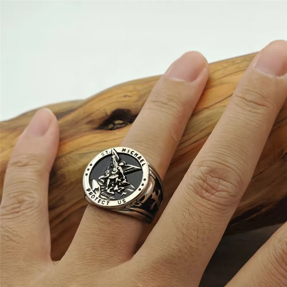 Michael Stainless Steel Angel Ring - Jeglowstore