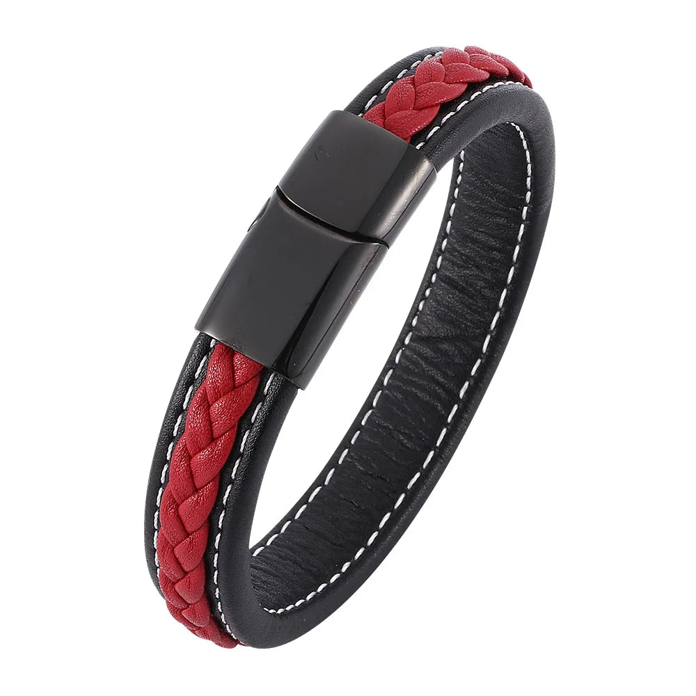 Business Style Leather Men’s Bracelet - Jeglowstore