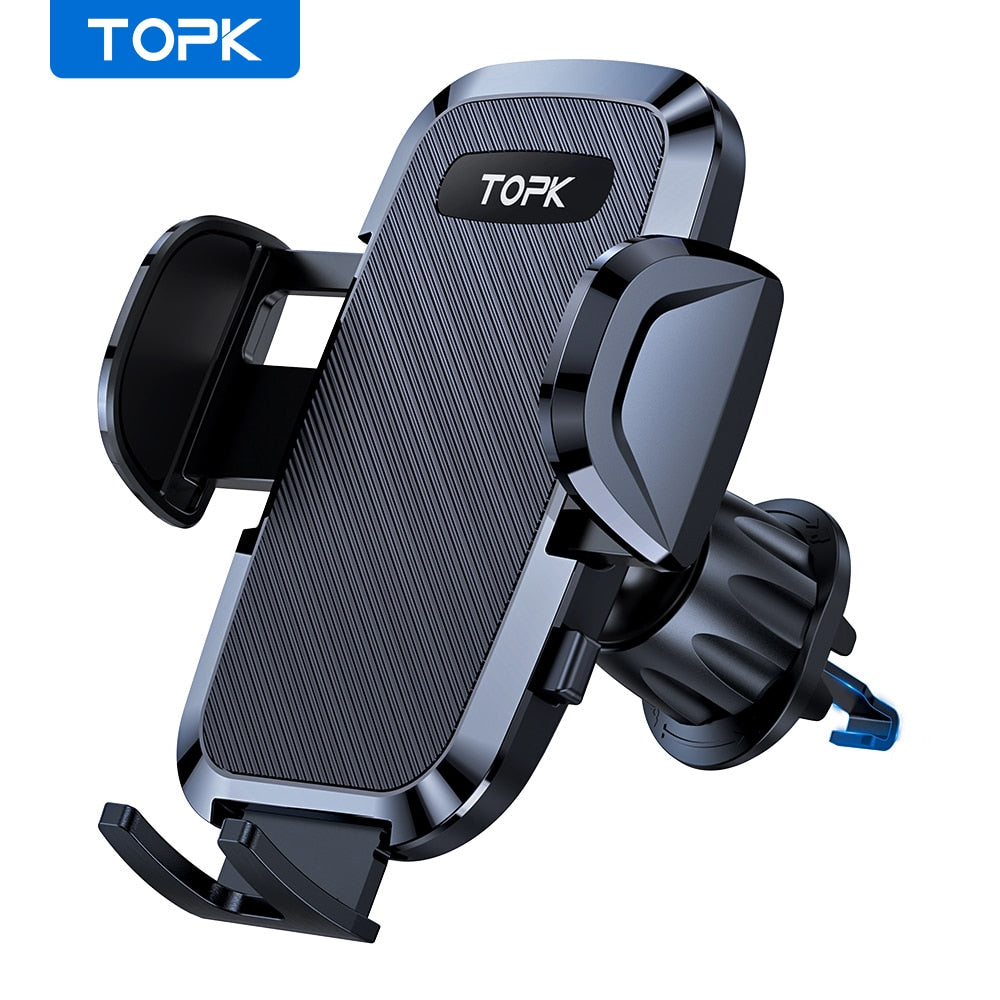 TOPK D36-G Universal Car Phone Holder with Hook Clip Air Vent Car Mount 360° Rotation Universal Mobile Phone Mount for Cellphone