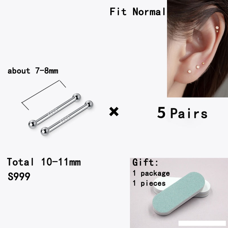 La Monada Fake Diamond Womens Earrings Silver 999 Keep Ear Piercing 999 Silver Earrings For Women Ball Silver Stud Earrings Girl - Jeglowstore