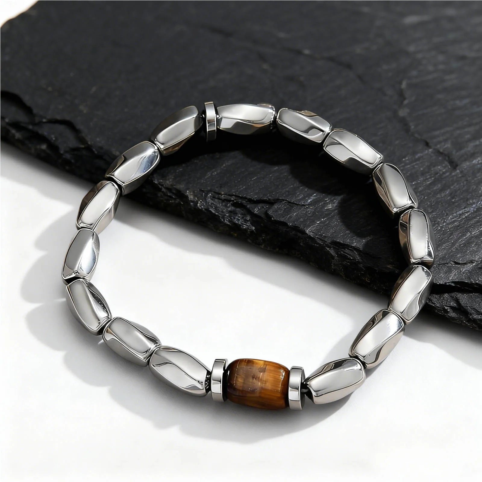 Elastic Tiger Eye Men’s Bracelet - Jeglowstore